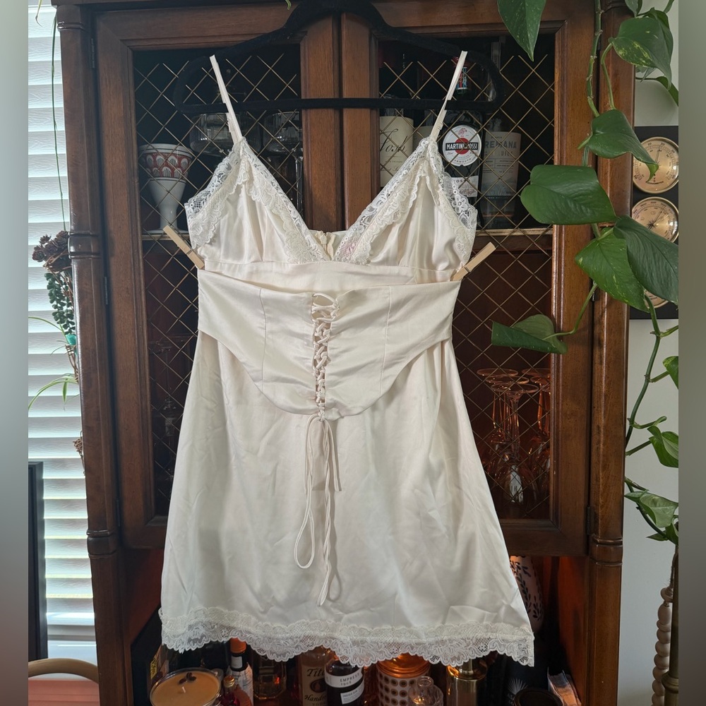 Vintage White Lace Slip Dress